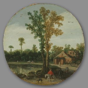 Rejsende ved en sø, 1625. af van de Velde Esaias