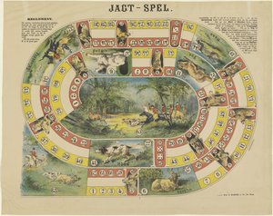Jagt-Spel (titel på objekt) af weduwe Elias Spanier and Zn