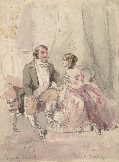 Scene fra Vanity Fair: Jos og Becky, 1848-80. af Jerry Barret
