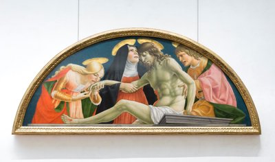 Maria Magdalena, jomfru Maria og evangelisten Johannes sørger over den døde Kristus af (1374 c.1420) Lorenzo da Sanseverino
