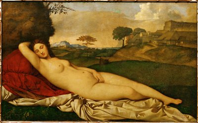 Sleeping Venus (olie på lærred) af (1476/8-1510) Giorgione