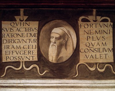 Detalje af Maximes - Fresco, slutningen af det 15. århundrede af Giorgione
