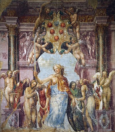 Retfærdighedens allegori, maleri af Daniele Ricciarelli, bedre kendt som Daniele da Volterra eller il Braghettone (1509-1566). af (1509 66) Daniele da Volterra
