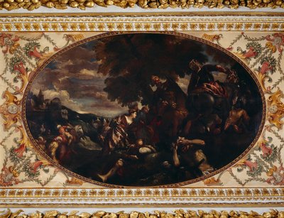 Defense of Scutari, Gallery loft, Chiswick House, London (olie på lærred) af (1528 88) (after) Veronese