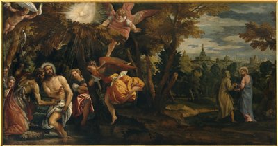 Kristi dåb og fristelse, ca. 1582 (olie på lærred) af Veronese