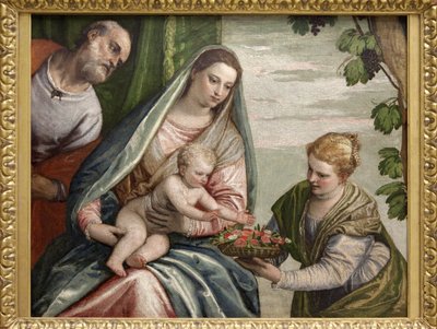 Hellig familie med St. Dorothee, oliemaleri på lærred af Paolo Caliari dit Veronese (1528-1588). Fotografi, KIM Youngtae, Bordeaux, Musee des beaux arts de Bordeaux. af Veronese