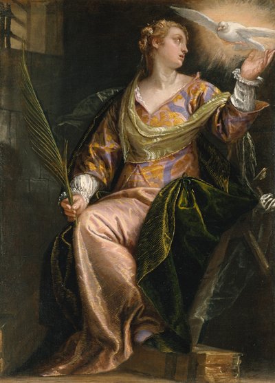 Den hellige Katarina af Alexandria i fængslet, ca. 1580-5 (olie på lærred) af Veronese