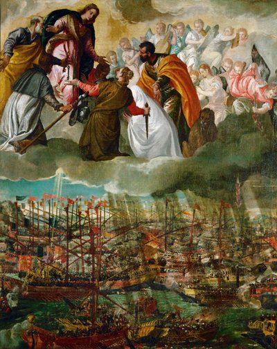 Slaget ved Lepanto (olie på lærred) af (1528-88) Veronese