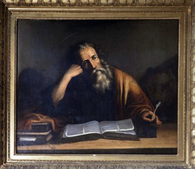 Sankt Markus skriver evangeliet - tilskrevet Veronese, La Turbie-kirken. af Veronese