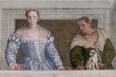 Donna Barbaro og hendes sygeplejerske, Hall of Olympus, detalje på 2632651 af Veronese