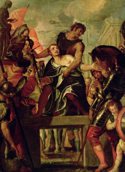 Martyrium of St. Menas (d.c.300) (olie på lærred) af Veronese