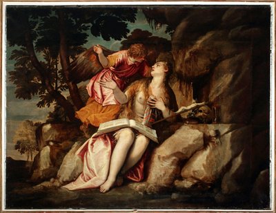 Repræsentation af Maria Magdalene med en engel (maleri af Veronese