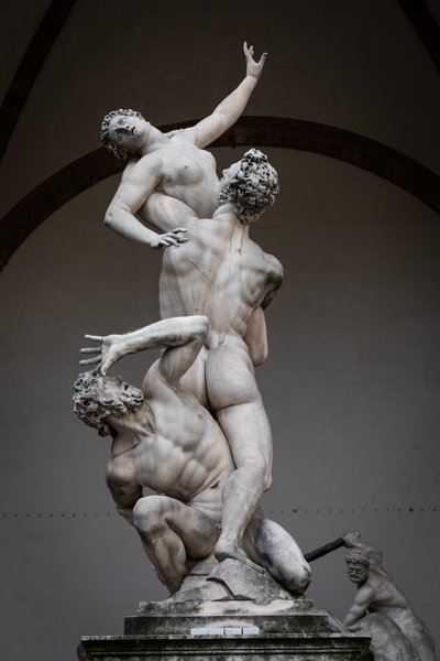 Voldtægten af Proserpina, renæssancestatue af Giambologna, Firenze, Italien, Europa, 2021 (foto) af (1529 1608) Giambologna
