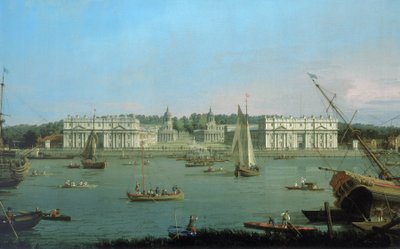Greenwich Hospital, set fra Themsens nordlige bred, ca. 1752 (olie på lærred) af (1697 1768) Canaletto