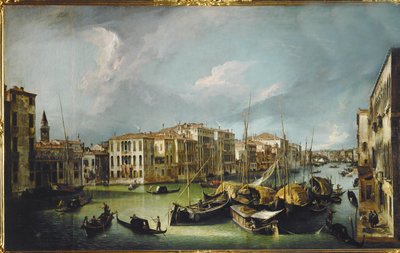 Canal Grande i Venedig med Rialto-broen (maleri på lærred) af (1697-1768) Canaletto
