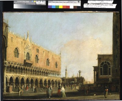 Udsigt over Piazzetta San Marco, der ser mod syd (olie på lærred) af (1697 1768) Canaletto