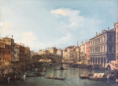 Udsigt over Venedig med Rialtobroen af (1697-1768) Canaletto