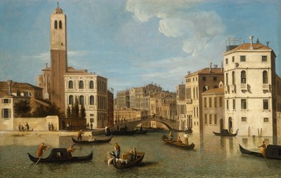 Indgangen til Canareggio, Venedig (olie på lærred) af Canaletto