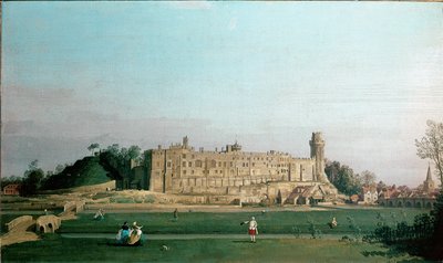 Udsigt over Warwick Castle Maleri af Giovanni Antonio Canal kendt som Canaletto (1697-1768) 1751 ca. Sol. 72x42 cm England, Warwick Castle Collection af Canaletto