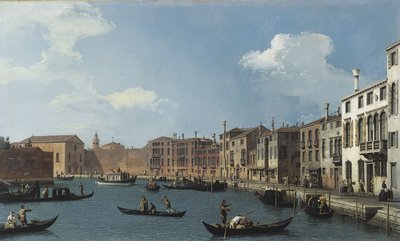 Udsigt over Santa Chiara-kanalen, Venedig, ca. 1730 (olie) af (1697 1768) Canaletto