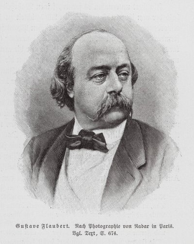 Gustave Flaubert, fransk romanforfatter (kobberstik) af (1820-1910) (after) Nadar
