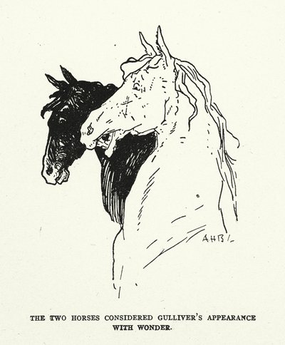 Illustration til Gullivers rejser af Jonathan Swift (litografi) af (after) American School