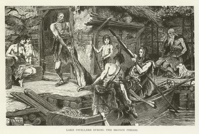 Lake Dwellers i bronzeperioden (gravering) af (after) American School