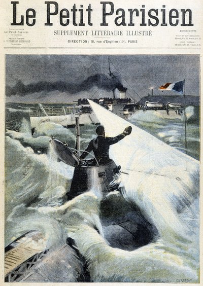 Oplevelse af ubåden "" Le Morse"" - i "" Le Petit Parisien"" fra 11/08/1901 af (after) Carrey