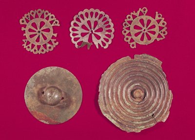 Beslag fra en vogn, fra graven af en prinsesse af Vix (bronze) af (after) Celtic School