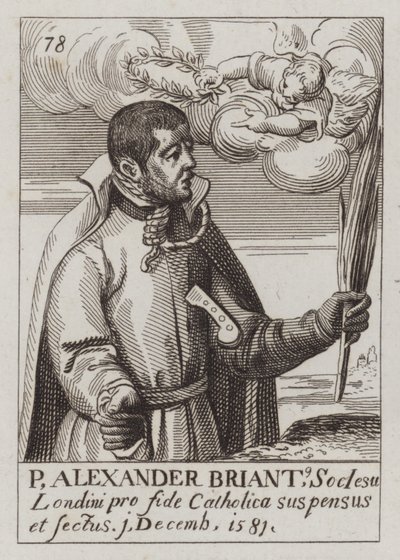 Alexander Briant, engelsk jesuit og katolsk martyr (gravering) af (after) English School