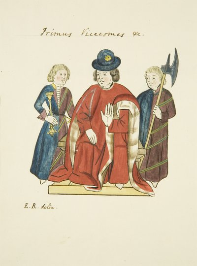 Kopier af illustrationer fra Ricarts kalender (blyant og akvarel på papir) af (after) English School