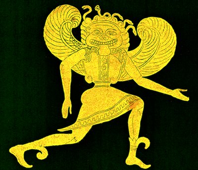 Etruskisk gorgon, fra Campana-museet, illustration fra 