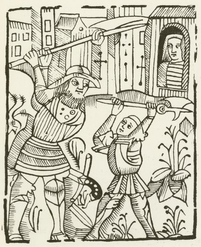 Guy of Warwick (gravering) af (after) English School