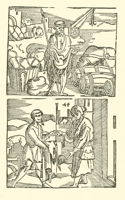 Illustration til The Roxburghe Ballads (træsnit) af (after) English School