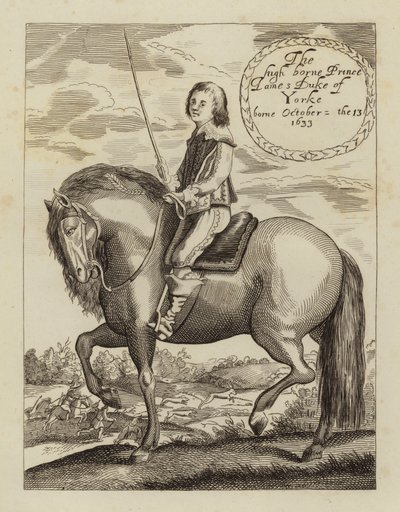 James II og VII, konge af England, Skotland og Irland, da hertugen af York (radering) af (after) English School