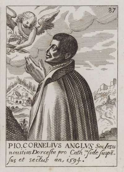 John Cornelius, engelsk jesuitt katolsk præst og martyr (gravering) af (after) English School