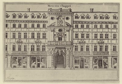 Mercers Chapel, c 1694 (litho) af (after) English School