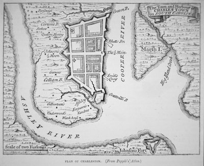 New France: St Lawrence-flodens løb så langt som til Quebec (litho) af (after) English School