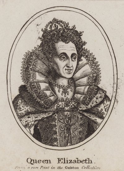 Dronning Elizabeth I (gravering) af (after) English School