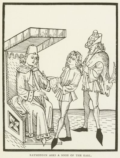 Raymondin beder jarlen om en velsignelse (gravering) af (after) English School
