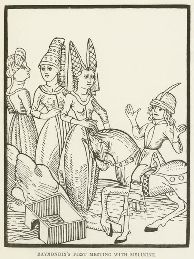 Raymondins første møde med Melusine (gravering) af (after) English School