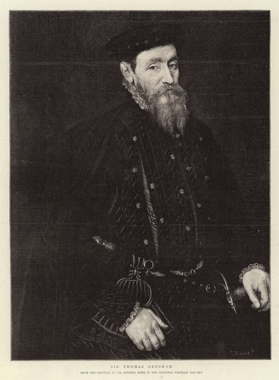Sir Thomas Gresham (gravering) af (after) English School