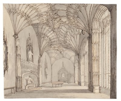 Spisestuen i Arbury Hall, Nuneaton, Warwickshire, ca. 1810 af (after) English School