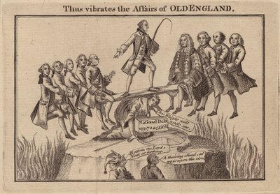 Således vibrerer det gamle Englands anliggender (gravering) af (after) English School