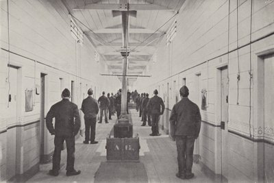 A Muster of Hooligans, Borstal Prison (s/h-billede) af (after) English photographer