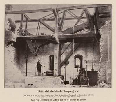 Boulton  Watt enkeltvirkende pumpemotor (s/h-foto) af (after) English photographer