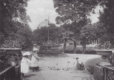 Fodring af duer, Buxton (s/h-foto) af (after) English photographer