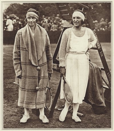 Kitty Godfree og Suzanne Lenglen (s/h-billede) af (after) English photographer