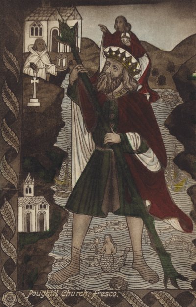 Poughill Church, Fresco (farvefoto) af (after) English photographer