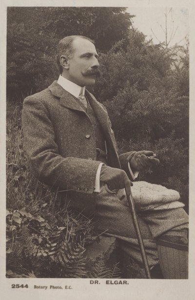 Sir Edward Elgar, engelsk komponist (s/h foto) af (after) English photographer